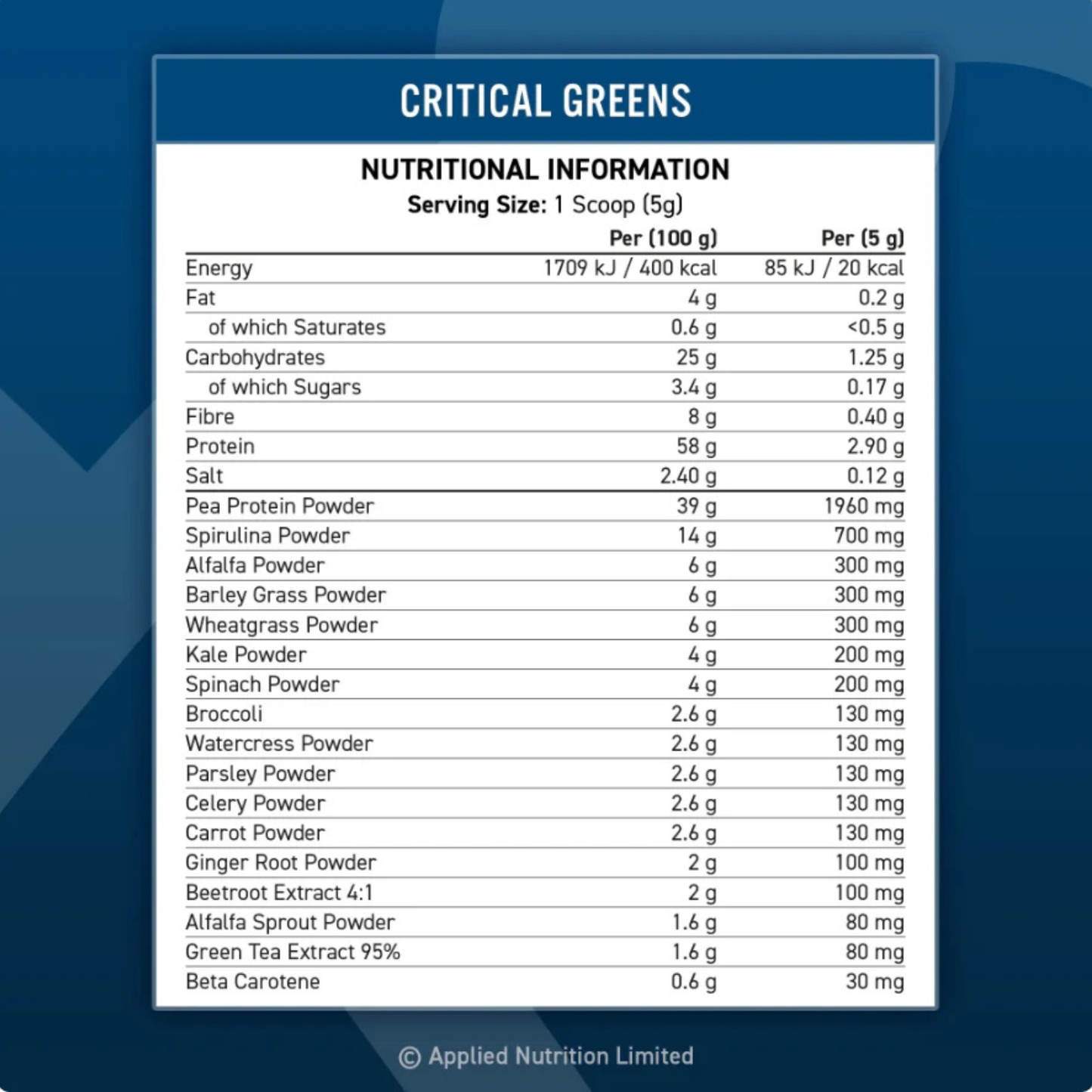 Critical Greens Powder 250g