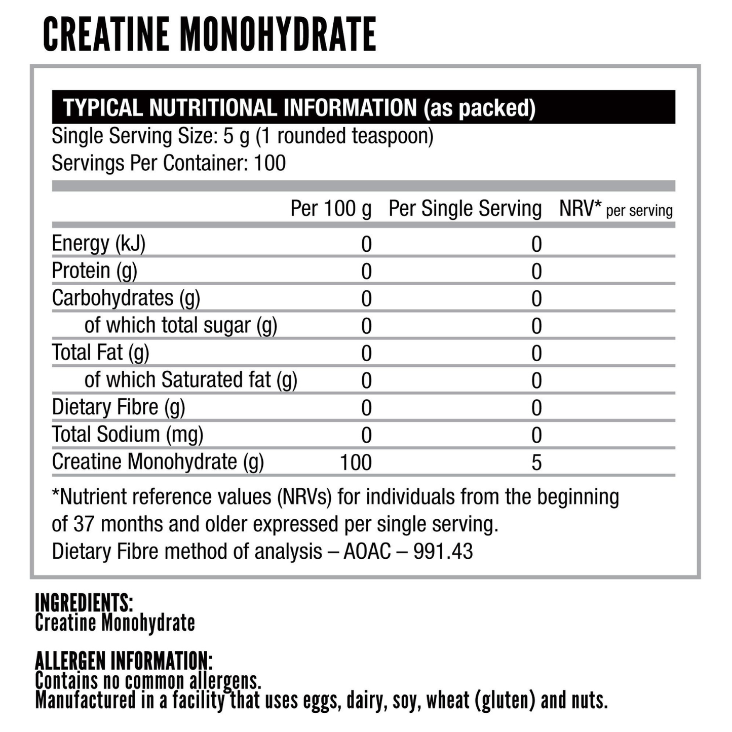 Creatine Monohydrate 500g