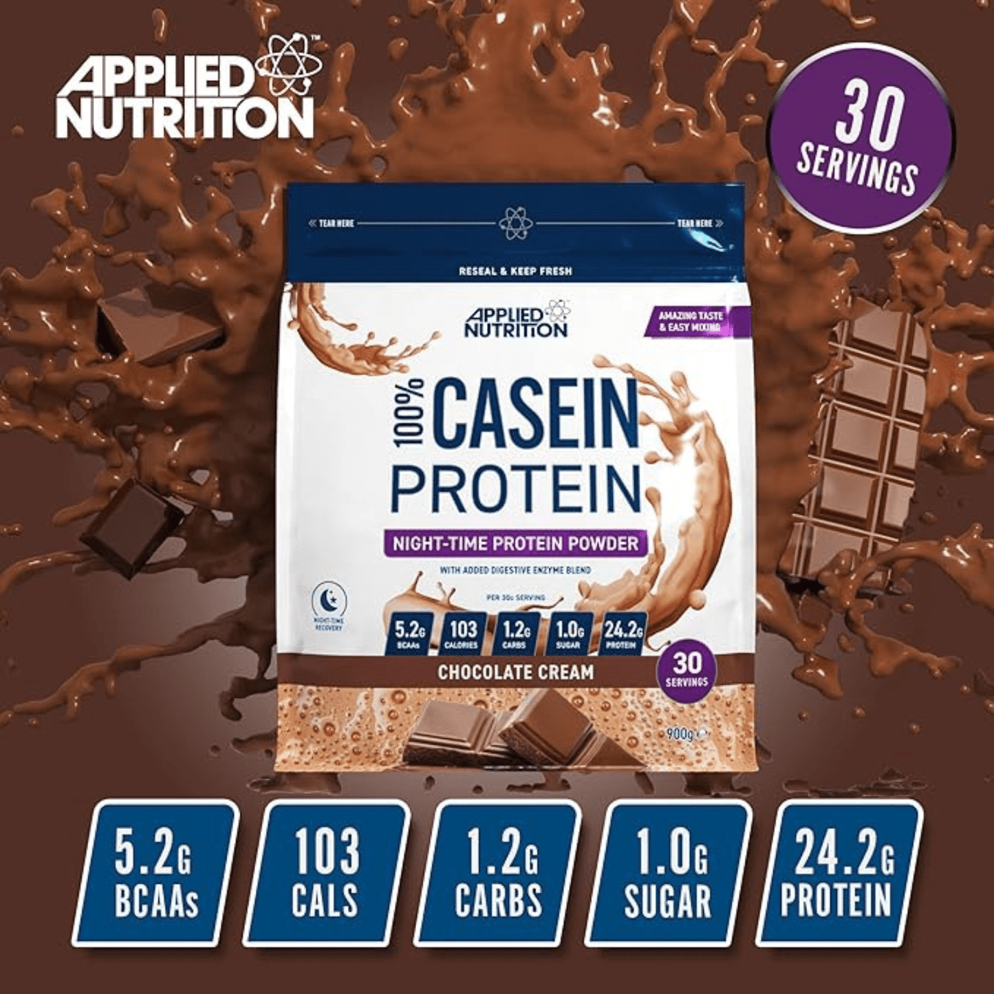 Applied Nutrition CASEIN 900G NIGHT TIME PROTEIN Protein