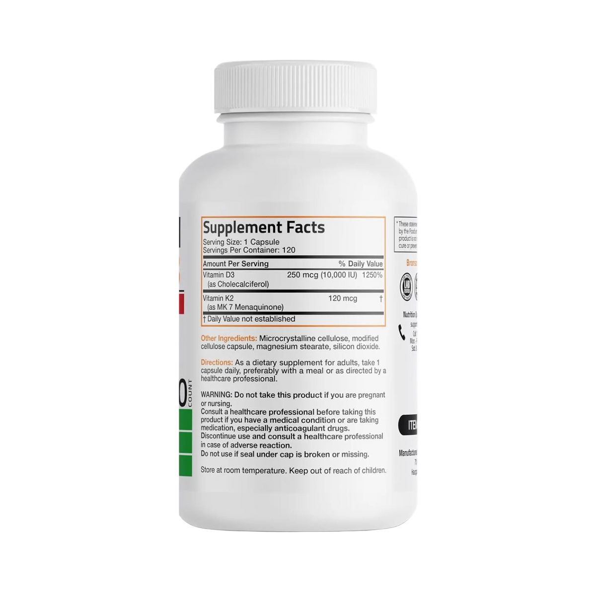 Vitamin K2 + D3 [120 Capsules]