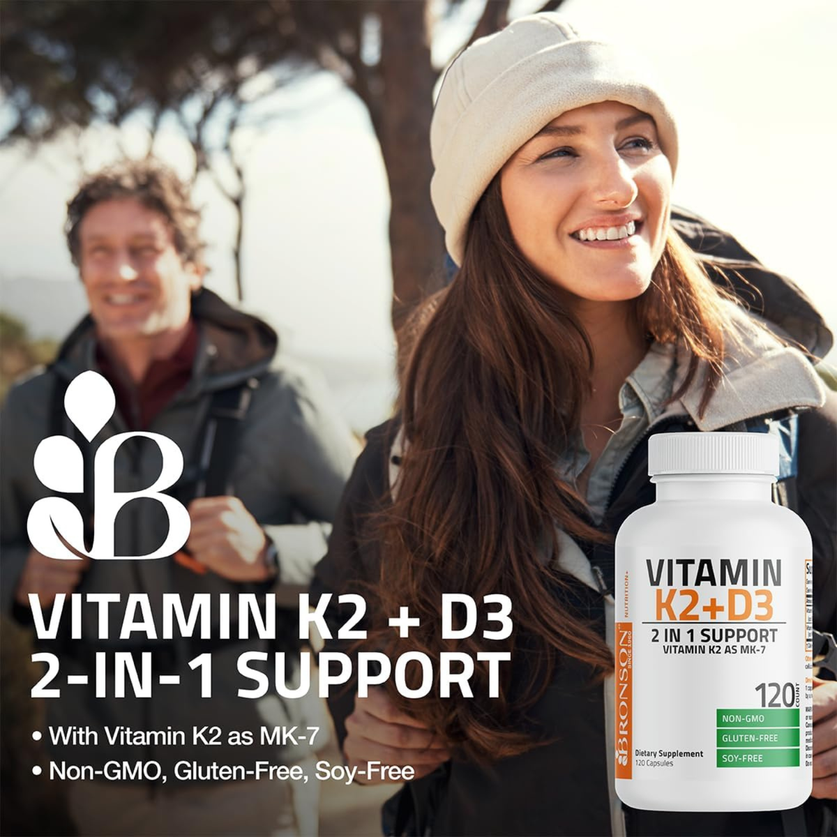 Vitamin K2 + D3 [120 Capsules]