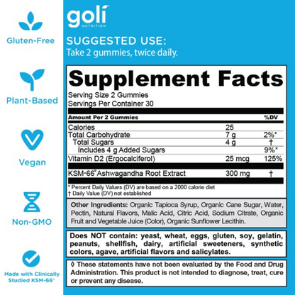 Goli Ashwagandha [60 Gummies]