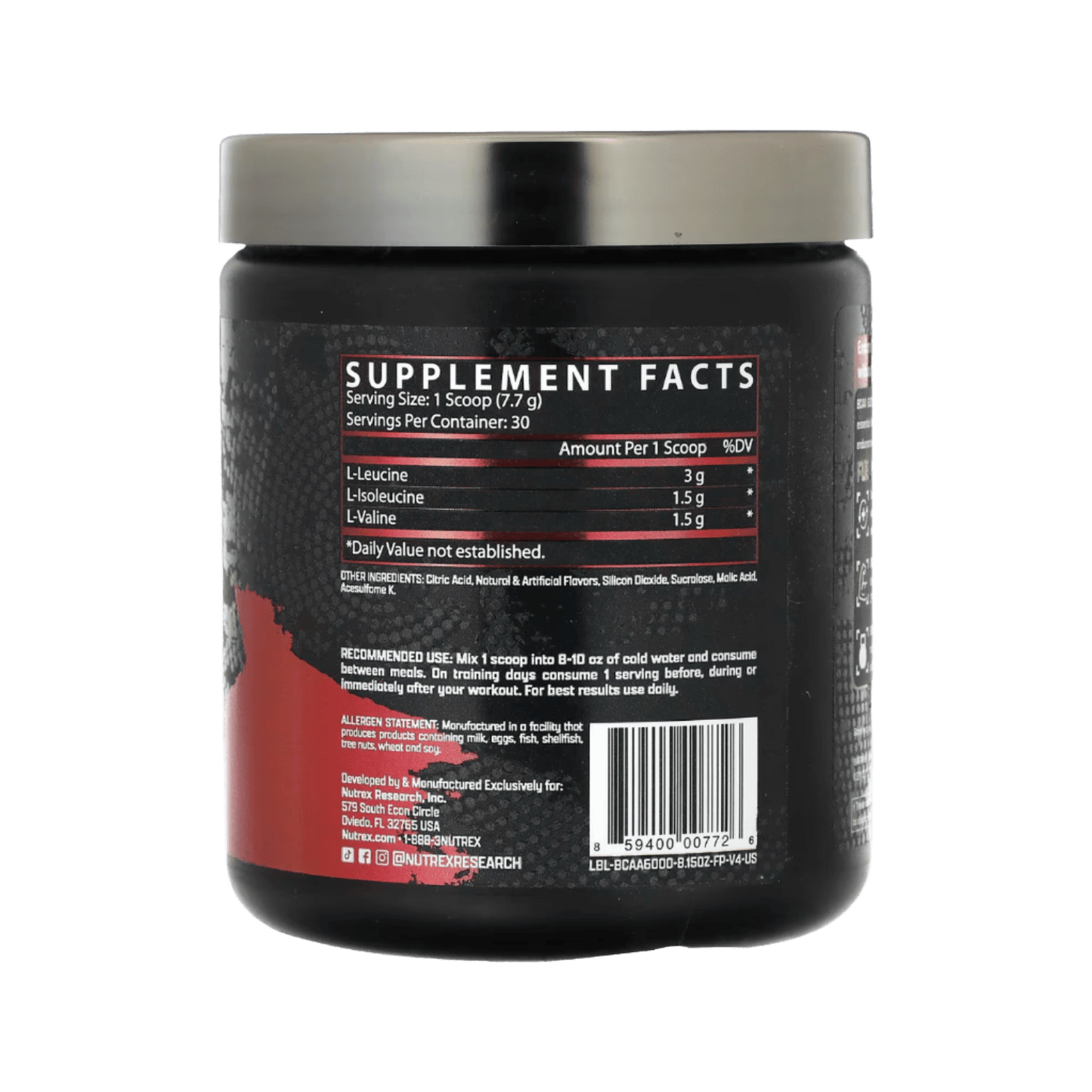 Nutrex Research BCAA 6000 Recovery 231g Amino Acid