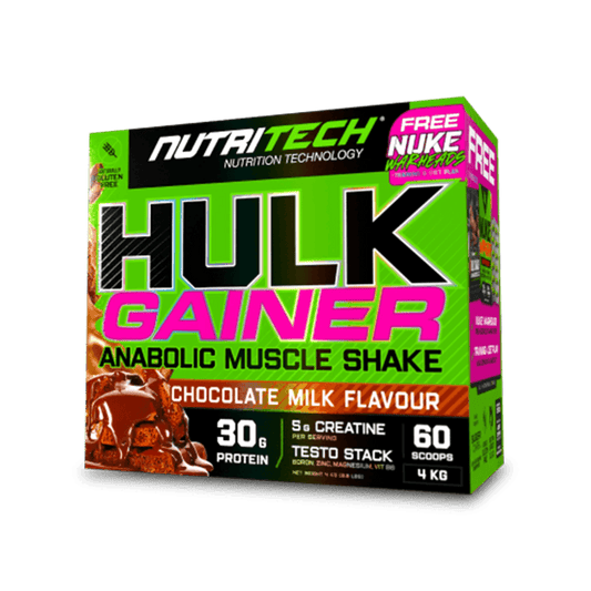 Nutritech Hulk Gainer 4kg Box + FREE Nuke Warheads Protein