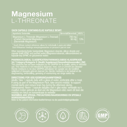 Magnesium L-Threonate [30 Veggie Capsules]